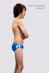 Boy's Chlorine Resistant Swim Briefs - Periwinkle