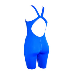Basic Blue Girls Chlorine Proof Leg Suit Back Strap's. Australian Made