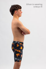 Boys Swim Jammer - Chlorine Resistant Swimwear - On Fire
