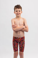 Boys Swim Jammer - Chlorine Resistant Swimwear - Orange Stuff