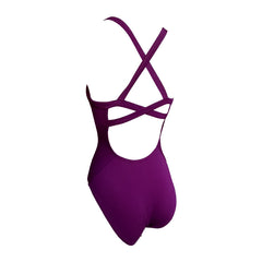 Girls Chlorine Proof One Piece Training Swimwear - Basic Burgundy