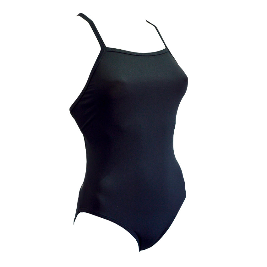 Basic Black Girls Chlorine Proof One Piece. Australian Made