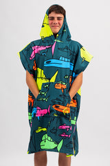 Kids Sand Free Hooded Towels - Cool Fish