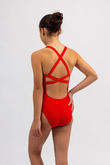 Girls Chlorine Resistant Swimsuit- One Piece - Emmie Red