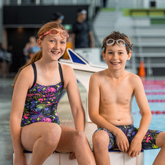 Girls Chlorine Proof One Piece Bathers - Move It