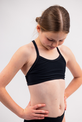 Girls Chlorine Proof Two Piece Top - Basic Black