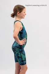Girls Chlorine Proof Leg Suit - Beach Wilderness