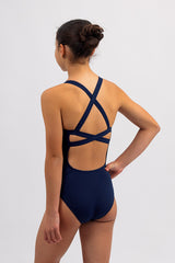 Training Swimwear - Girls Chlorine Proof One Piece - Basic Navy