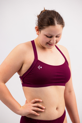 Ladies - Two Piece Swim Top - Basic Burgundy