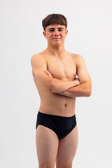 Mens Swim Briefs - Chlorine Resistant Swimwear - Basic Black