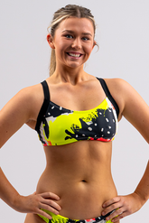 Ladies Chlorine Proof Two Piece Top - Neon Pop