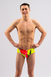 Men's Chlorine Resistant Swim Briefs - Neon Pop