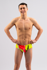 Men's Chlorine Resistant Swim Briefs - Neon Pop