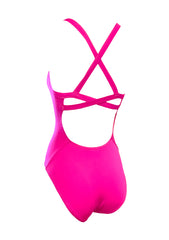 Ladies Chlorine Proof One Piece - Basic Pink Rose