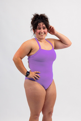 Ladies Chlorine Proof One Piece - Basic Purple