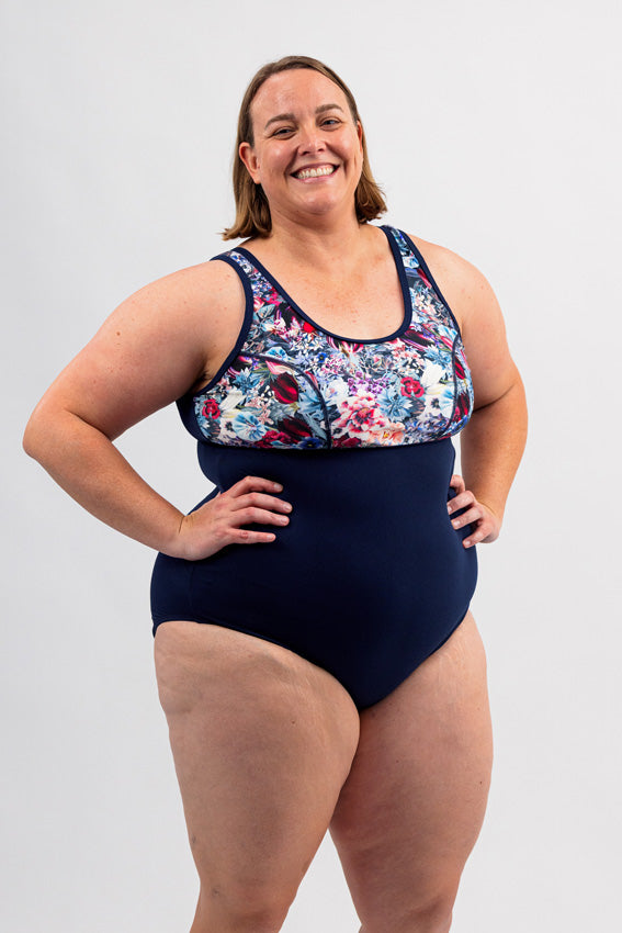 Woman's Plus Size Chlorine Proof Swimwear Secret Garden