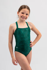 Girls Chlorine Proof One Piece Swimsuit - Evergreen Jungle