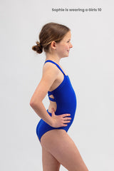 Australian Made - Girls Chlorine Proof One Piece Swimmers - Basic Royal Blue