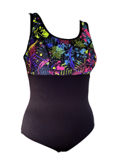 Woman's Empowered Chlorine Proof One Piece - Move It / Black