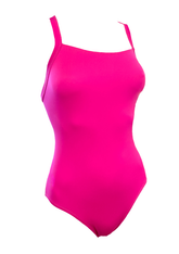 Ladies Chlorine Proof One Piece - Basic Pink Rose