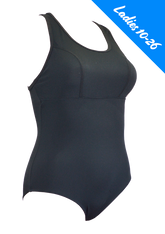 Empowered Ladies Basic Black One Piece - Fashion Fish Swimwear