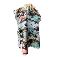 retro tropical island mint green sand free adult hooded towel. Australian