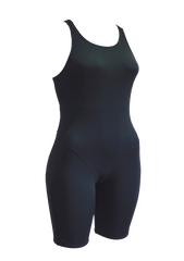 Basic Black Ladies Leg Suit - Fashion Fish Swimwear