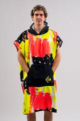 Adult Hooded Towel- Sand Free Change Towel - Neon Pop
