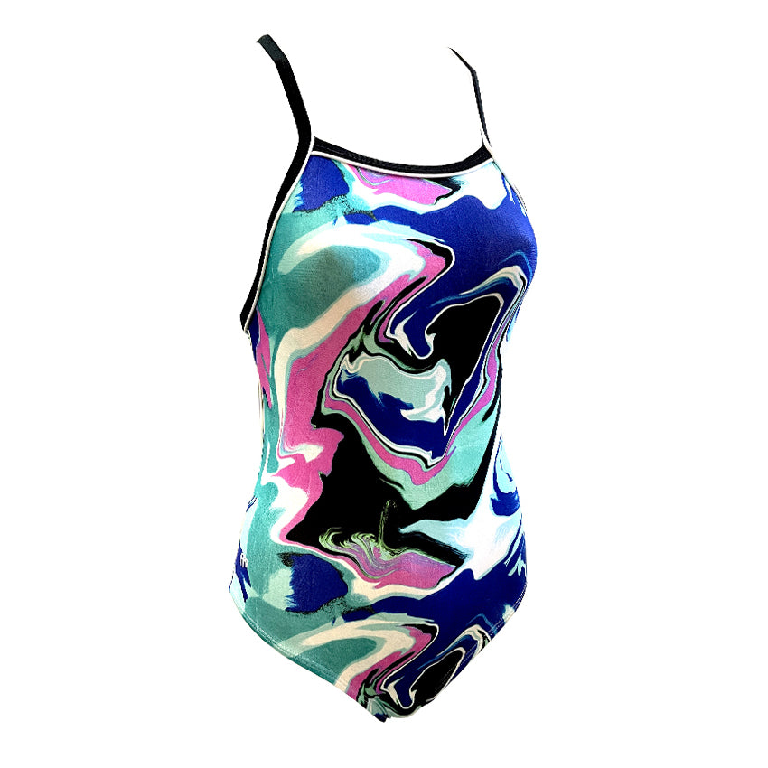 Girls Chlorine Proof One Piece - Aquatic Trance – Fashion Fish Swimwear