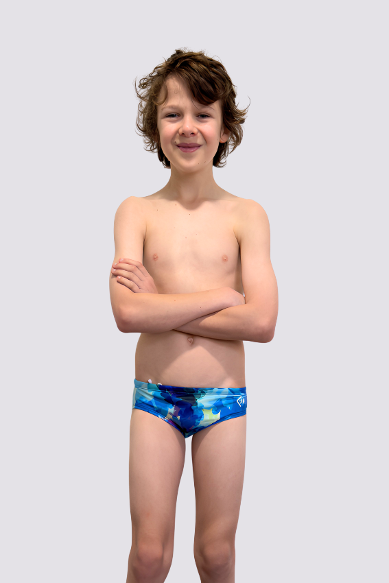 Boy's Chlorine Resistant Swim Briefs - Periwinkle