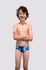 Boy's Chlorine Resistant Swim Briefs - Periwinkle