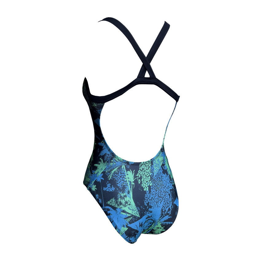 Girls Chlorine Proof One Piece - Beach Wilderness