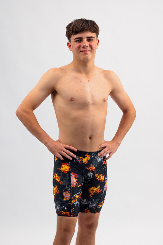 Men's Chlorine Resistant Jammers- On Fire