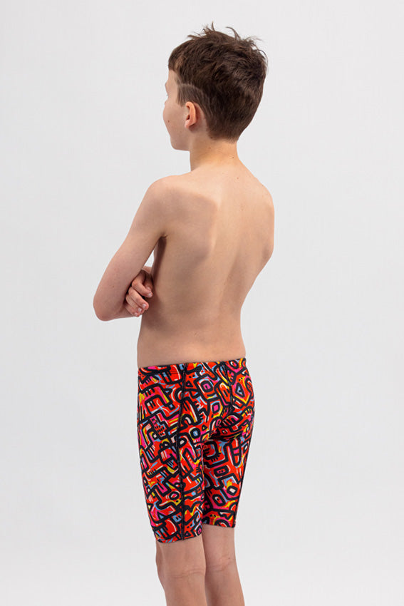 Boys Swim Jammer - Chlorine Resistant Swimwear - Orange Stuff