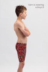 Boys Swim Jammer - Chlorine Resistant Swimwear - Orange Stuff