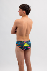 Mens Swim Briefs - Chlorine Resistant Swimwear  -Cool Fish