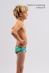 Boys Swim Briefs - Chlorine Resistant Swimwear  - Emerald Tide