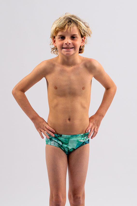 Boys Swim Briefs - Chlorine Resistant Swimwear  - Emerald Tide