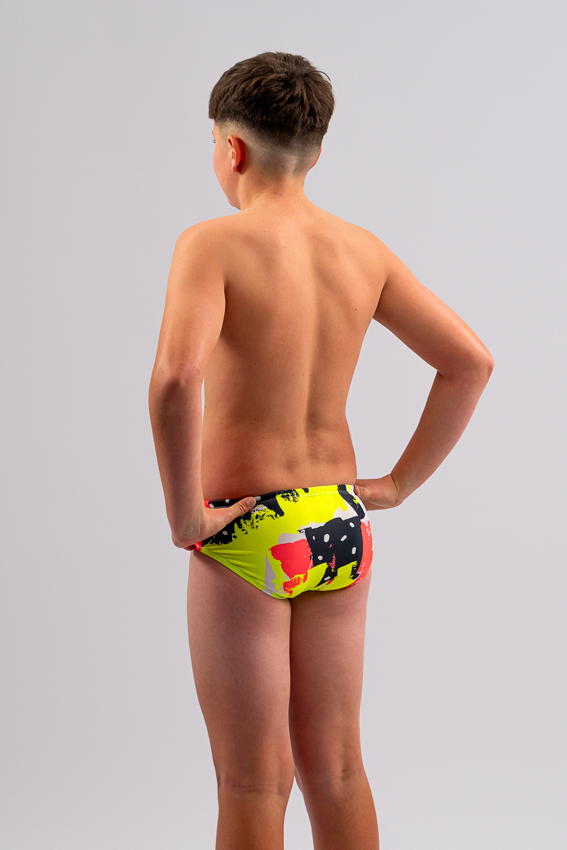 Boys Swim Briefs - Chlorine Resistant Swimwear  - Neon Pop