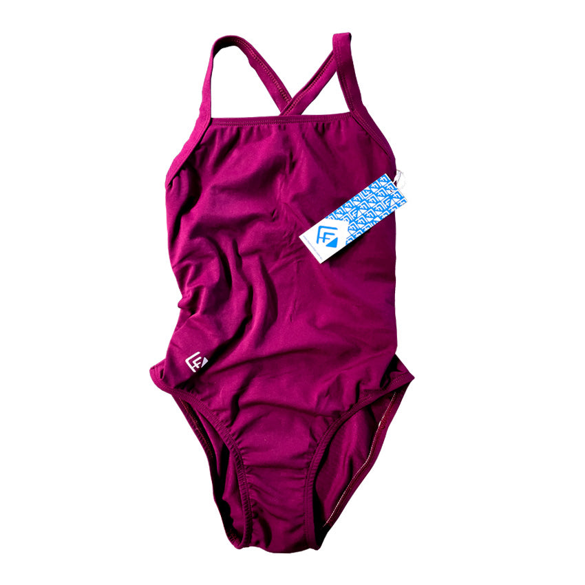 Australian made sports swimwear, basic Burgundy