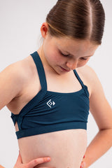 Girls Chlorine Proof Two Piece Top - Dark Teal