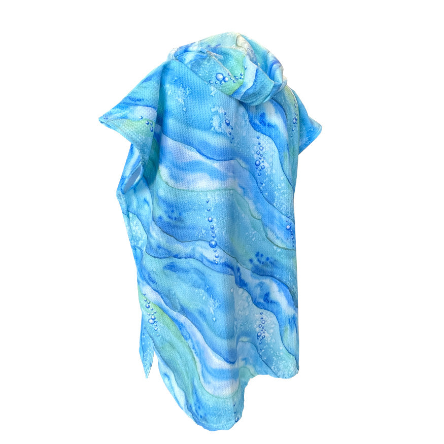 kids blue beach towel, sand free hoode towel