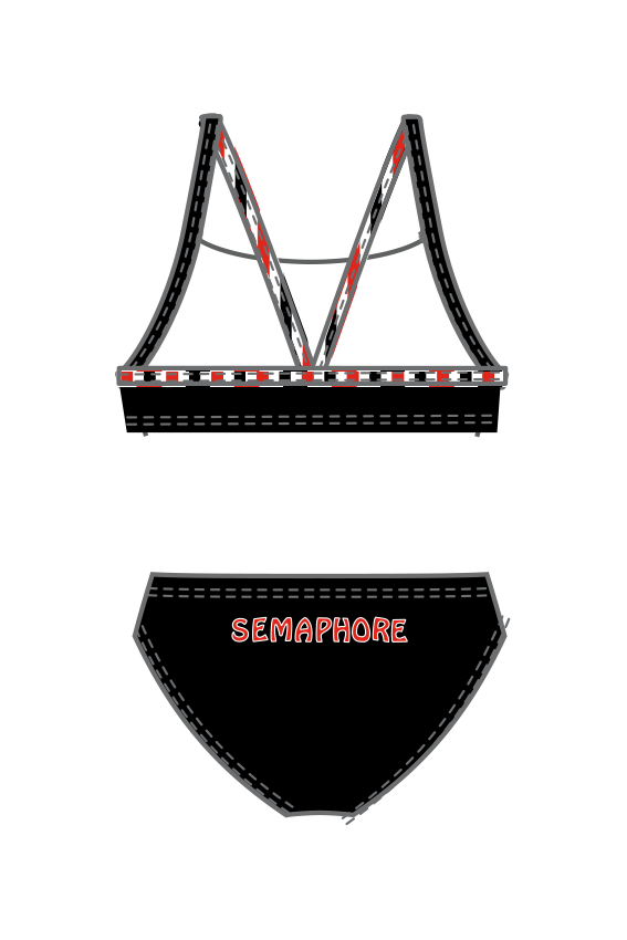 Semaphore SLSC Black Two Piece Swimsuit