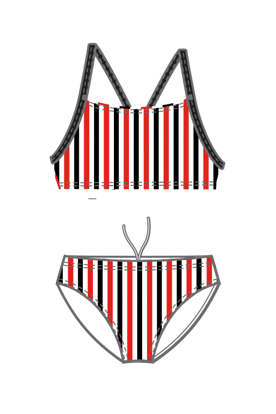 Semaphore SLSC Retro Stripe Two Piece Swimsuit