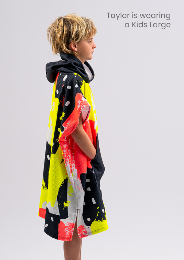 Kids Sand Free Hooded Towels - Neon Pop