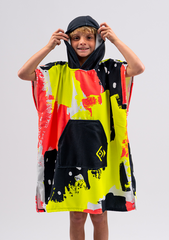 Kids Sand Free Hooded Towels - Neon Pop