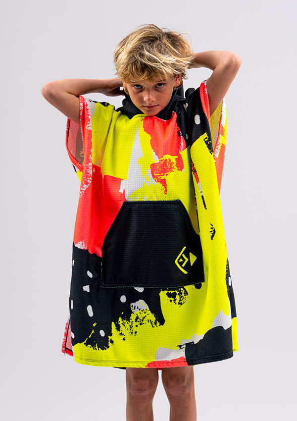 Kids Sand Free Hooded Towels - Neon Pop