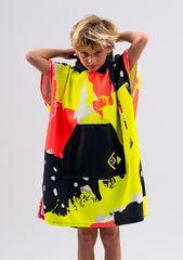 Kids Sand Free Hooded Towels - Neon Pop