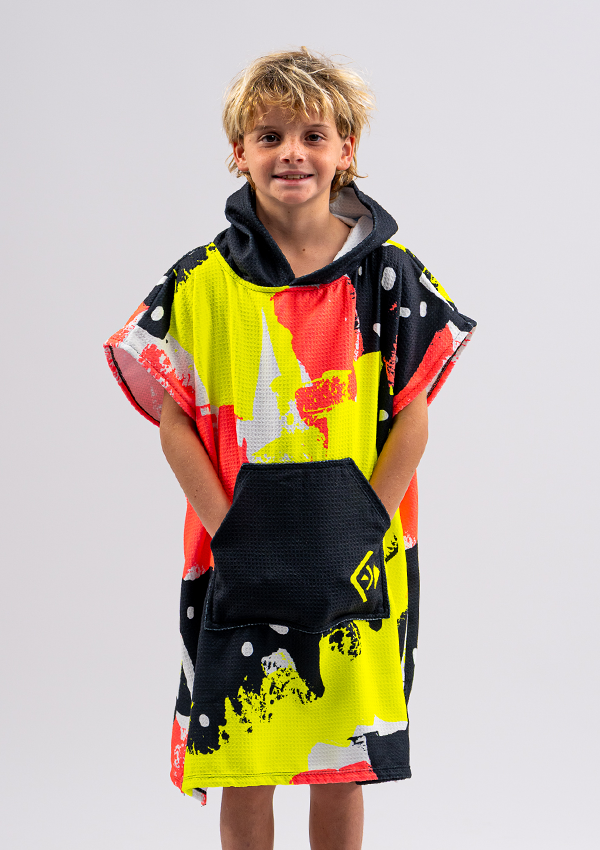 Kids Sand Free Hooded Towels - Neon Pop