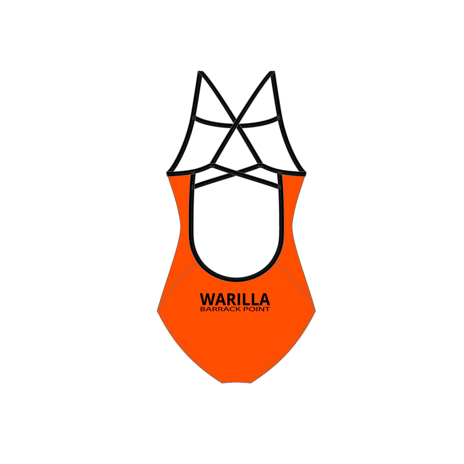 Fluro Orange Chlorine Proof One Piece - Warilla Barrack Point SLSC